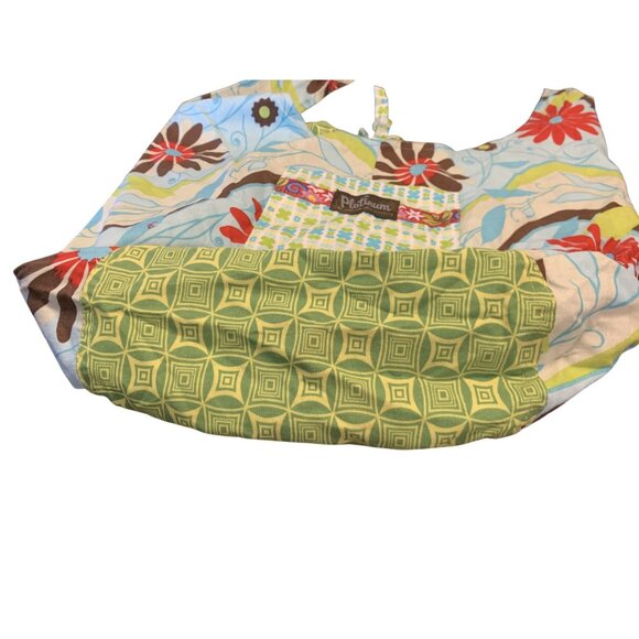 Matilda Jane Platinum Reversible Shoulder Tote Bag Floral Geometric Print Size O - Picture 4 of 6
